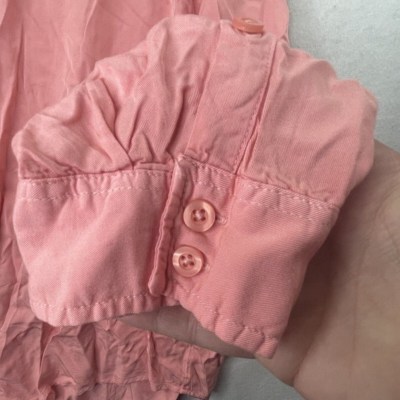 Torrid 3 Women’s Plus Size 3X Solid Pink 100% Rayon Button Down Blouse Top - Picture 8 of 14
